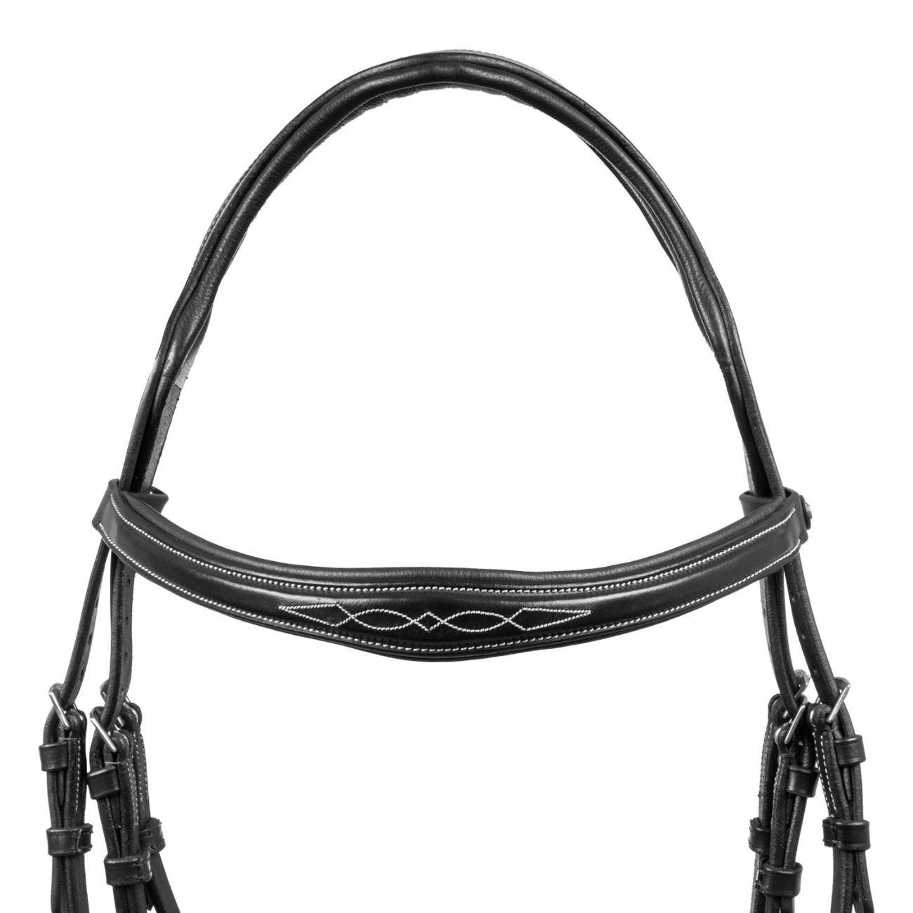 EQUESTRO Testiera In Morbida Pelle Cucita Equestro ETH01010 BLACK 