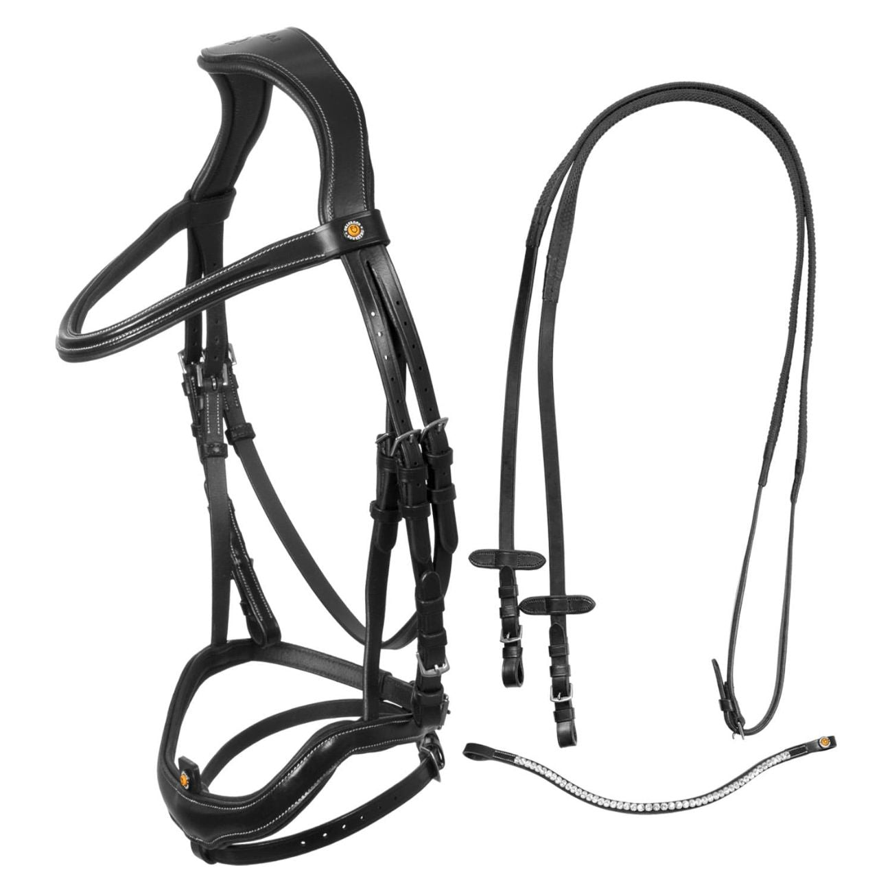 EQUESTRO Testiera Anatomica Con Nasalina Curva Equestro Nero ETH01027 BLACK 