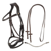 EQUESTRO Testiera Anatomica Con Nasalina Curva Equestro Marrone ETH01027 DARK BROWN 