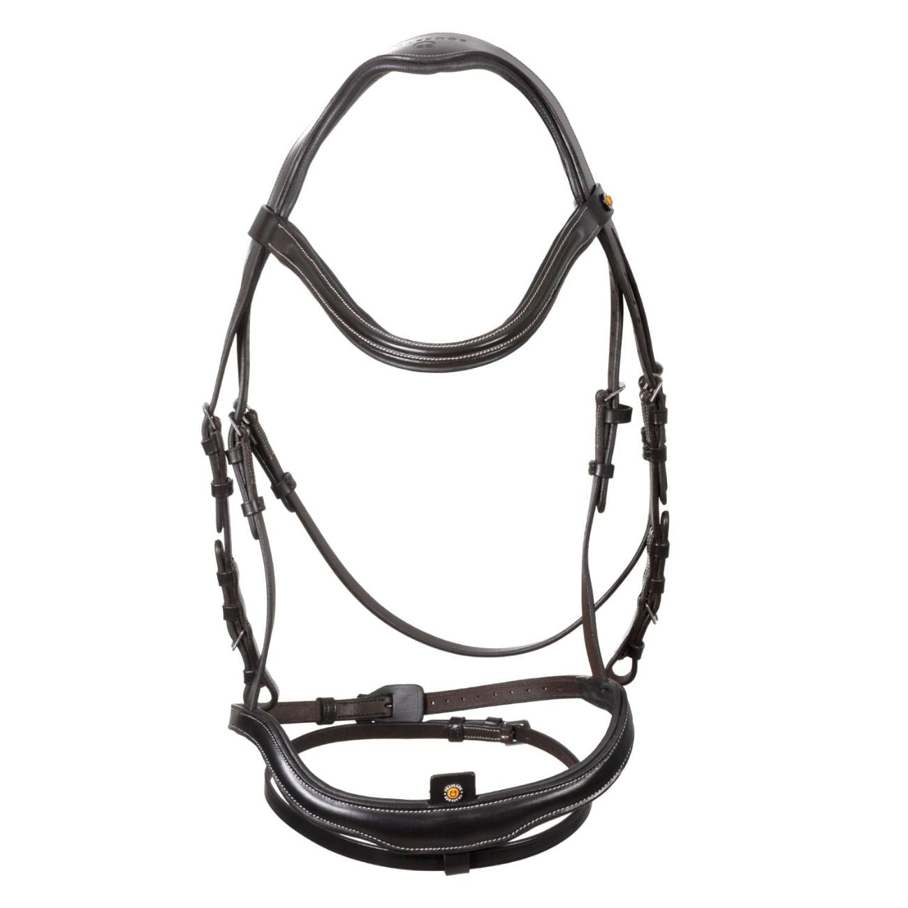 EQUESTRO Testiera Anatomica Con Nasalina Curva Equestro Marrone ETH01027 DARK BROWN 
