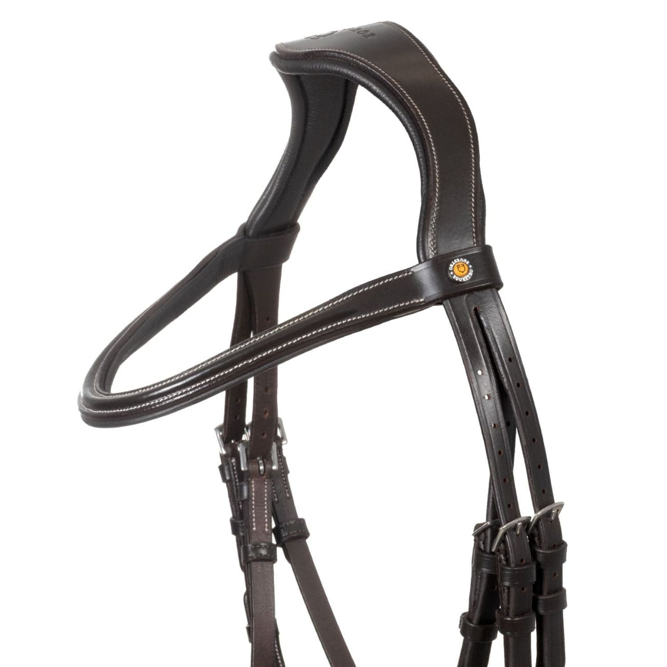 EQUESTRO Testiera Anatomica Con Nasalina Curva Equestro Marrone ETH01027 DARK BROWN 