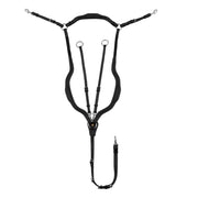 EQUESTRO Pettorale Anatomico In Cuoio Con Martingala Removibile Equestro Nero ETH02012 BLACK 