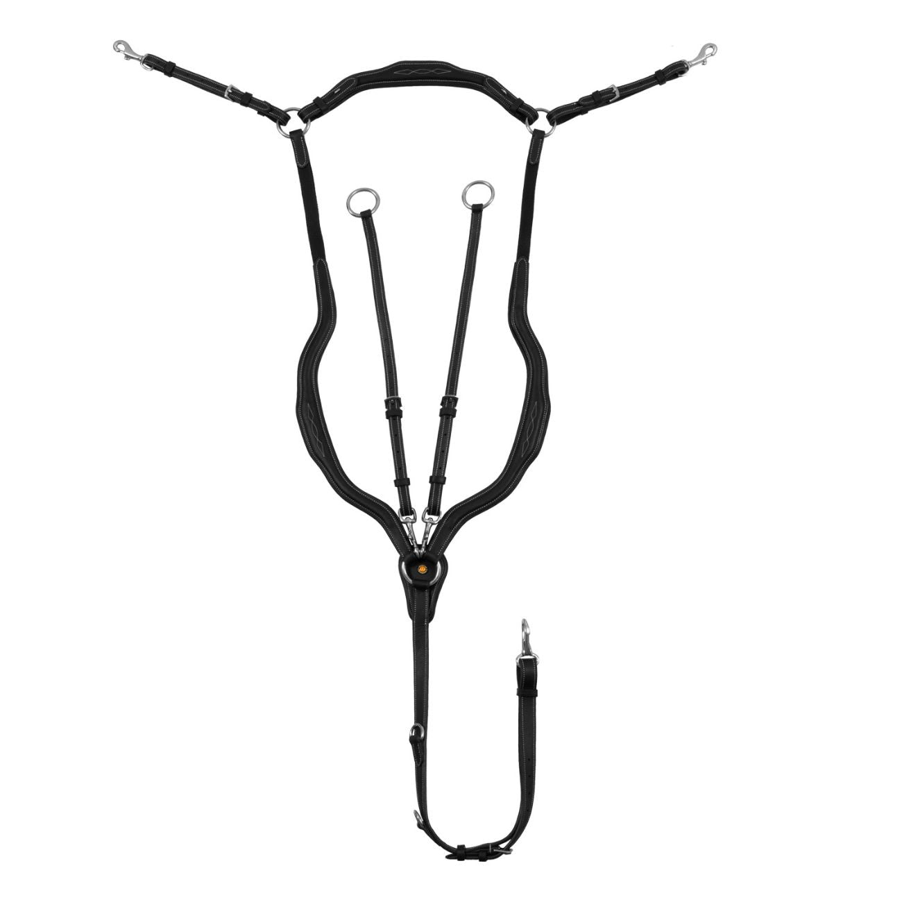EQUESTRO Pettorale Anatomico In Cuoio Con Martingala Removibile Equestro Nero ETH02012 BLACK 