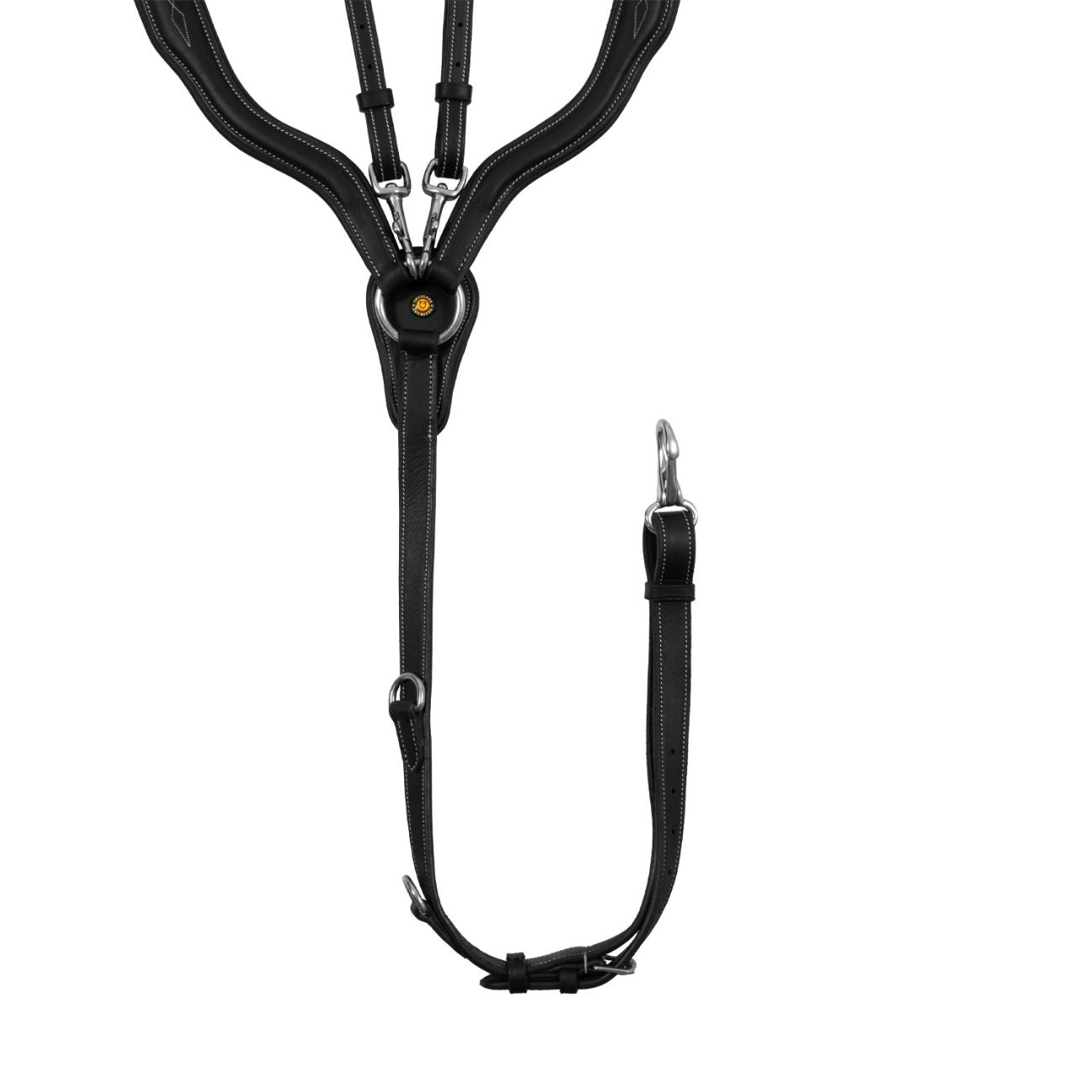 EQUESTRO Pettorale Anatomico In Cuoio Con Martingala Removibile Equestro Nero ETH02012 BLACK 