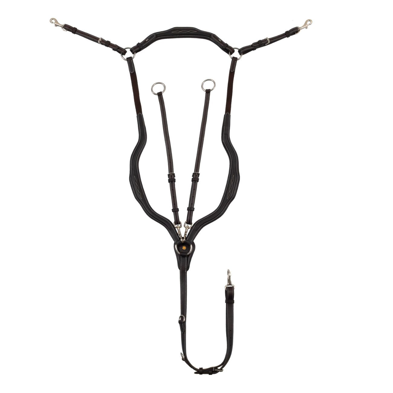 EQUESTRO Pettorale Anatomico In Cuoio Con Martingala Removibile Equestro Marrone ETH02012 BROWN 