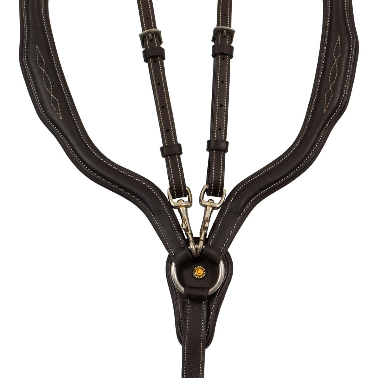 EQUESTRO Pettorale Anatomico In Cuoio Con Martingala Removibile Equestro Marrone ETH02012 BROWN 