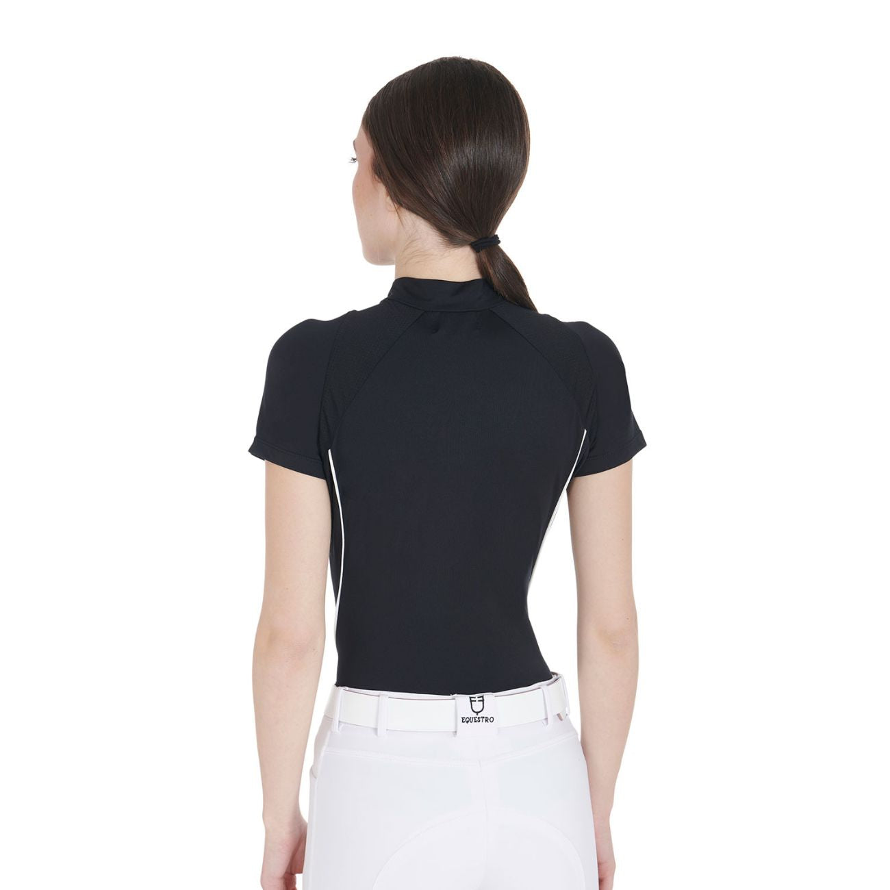 EQUESTRO EQUESTRO Polo Da Donna Technical Training Polo SS Zip ETW00036 BLACK 