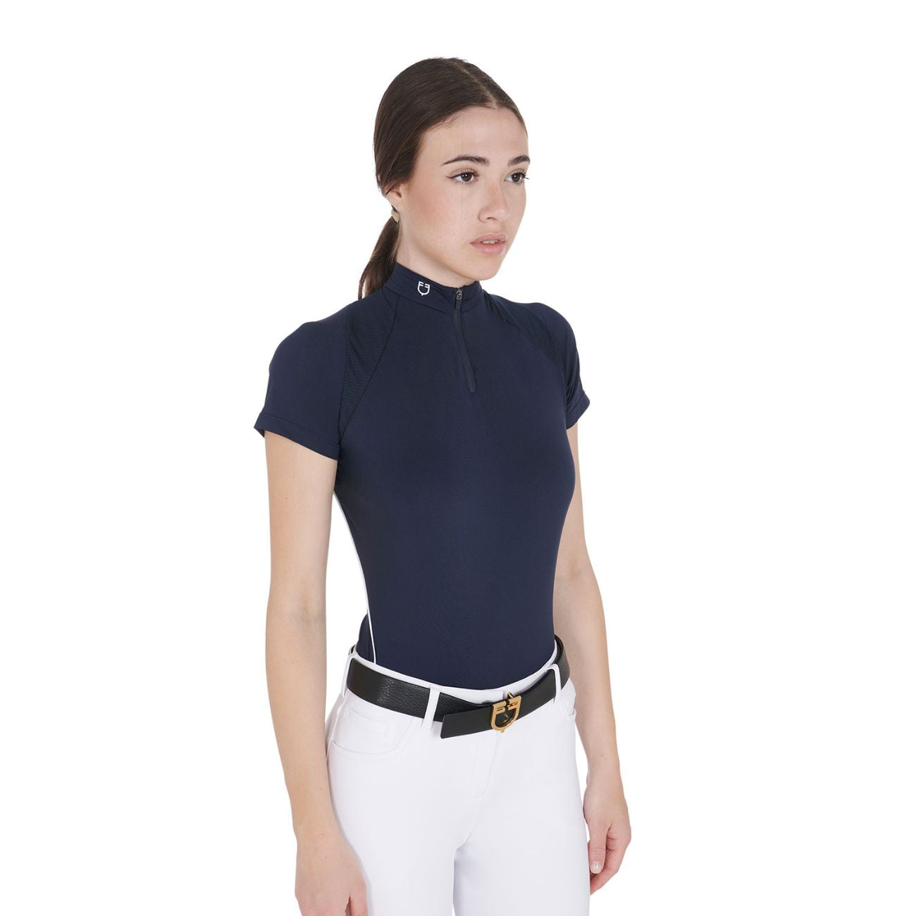 EQUESTRO EQUESTRO Polo Da Donna Technical Training Polo SS Zip ETW00036 NAVY 