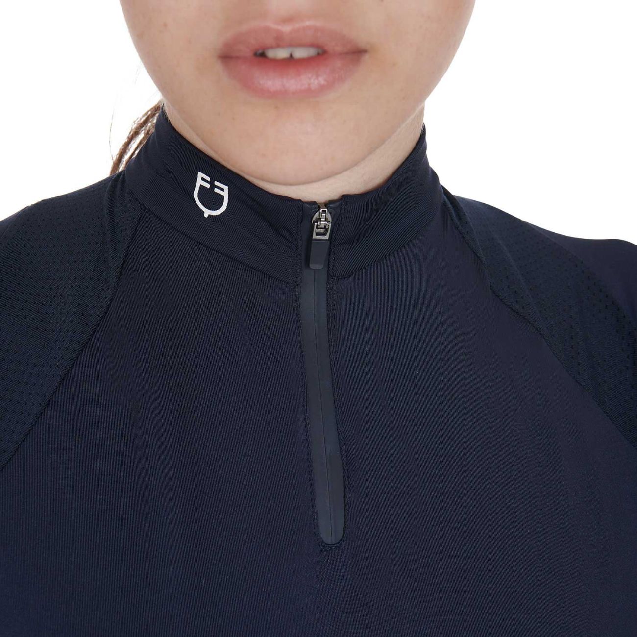 EQUESTRO EQUESTRO Polo Da Donna Technical Training Polo SS Zip ETW00036 NAVY 