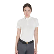 EQUESTRO EQUESTRO Polo Da Donna Technical Training Polo SS Zip ETW00036 WHITE 