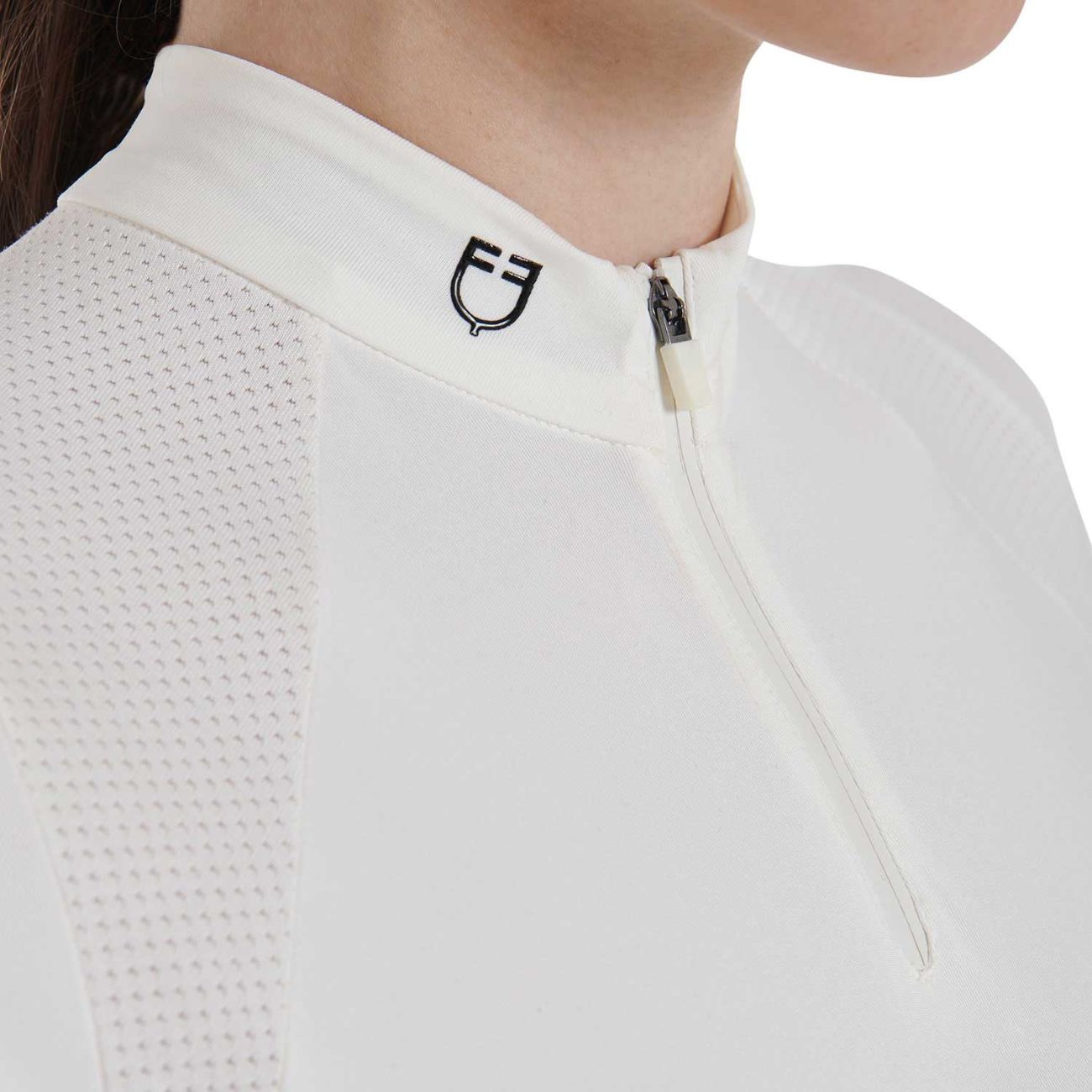 EQUESTRO EQUESTRO Polo Da Donna Technical Training Polo SS Zip ETW00036 WHITE 