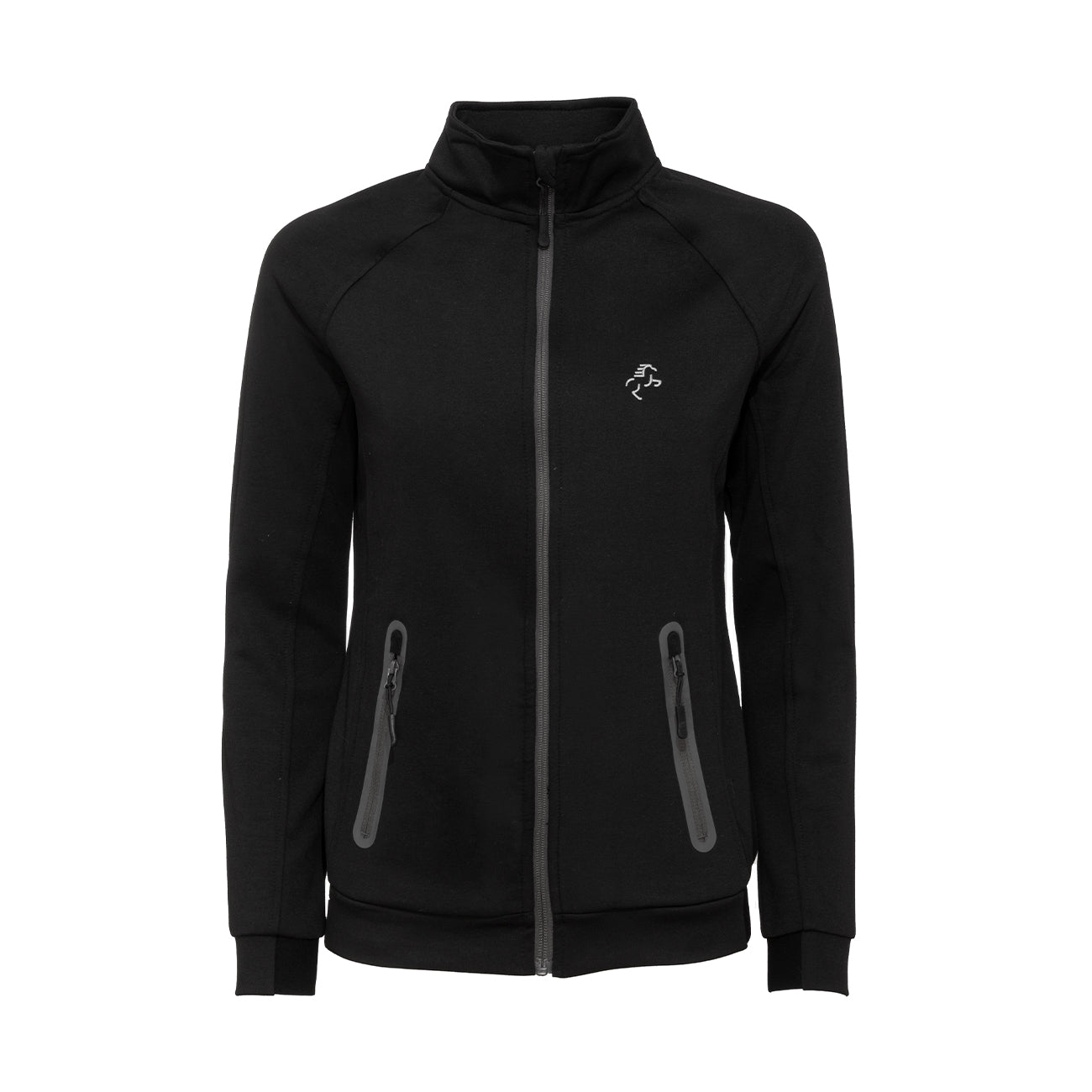 EQUINE HORSE EQUINE HORSE Felpa donna collo alto full zip BLACK abbigliamento tecnico da scuderia (09EH-PA379) 09EH-PA379 BLACK 