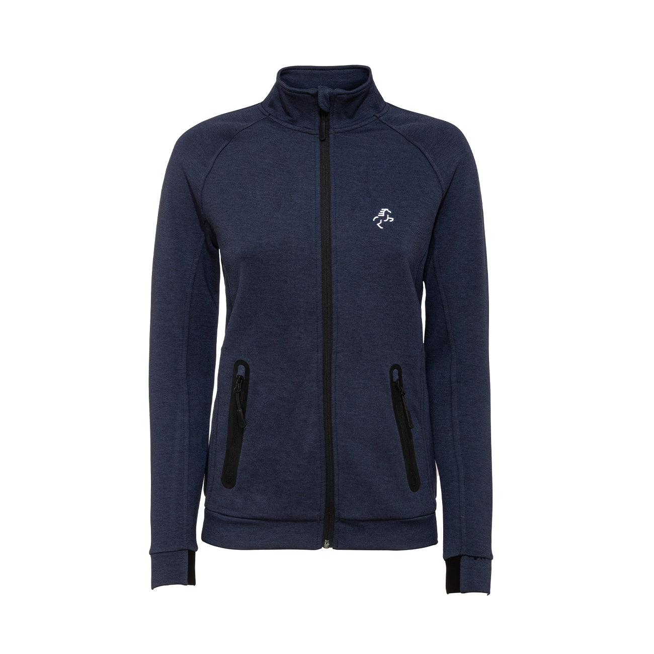 EQUINE HORSE EQUINE HORSE Felpa donna collo alto full zip Franch blue navy heater abbigliamento tecnico da scuderia (09EH-PA379) 09EH-PA379 FRANCH BLUE NAVY HEATER 