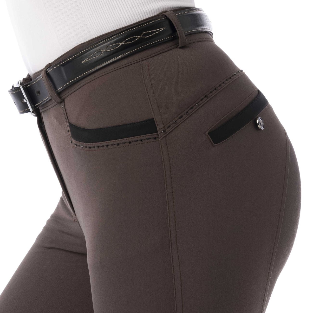 EQUITHEME Pantaloni Safir Equitheme 979357 BROWN/BLACK 