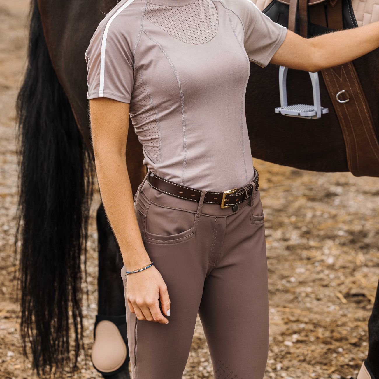 EQUITHEME Pantaloni Jessie Equitheme Tortora 979824 TAUPE 