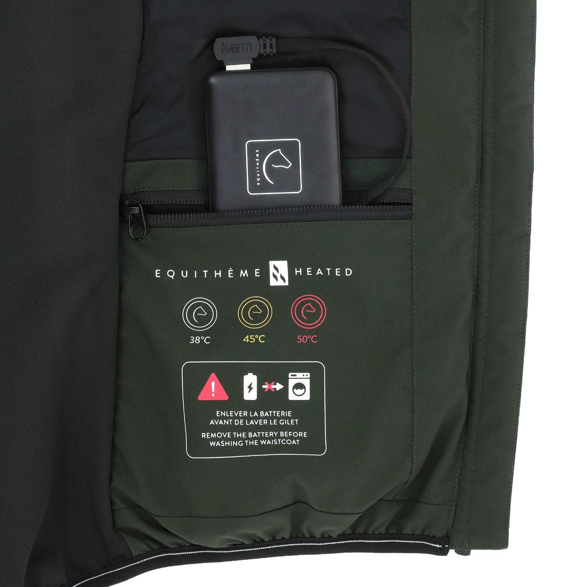 EQUITHEME Gilet Riscaldato Bodywarmer Sasha Kaki 981004 KAKI 