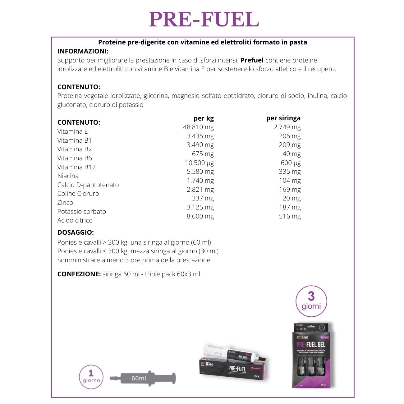 FORAN Pre-Fuel Gel 60ml 1303/T NEUT 
