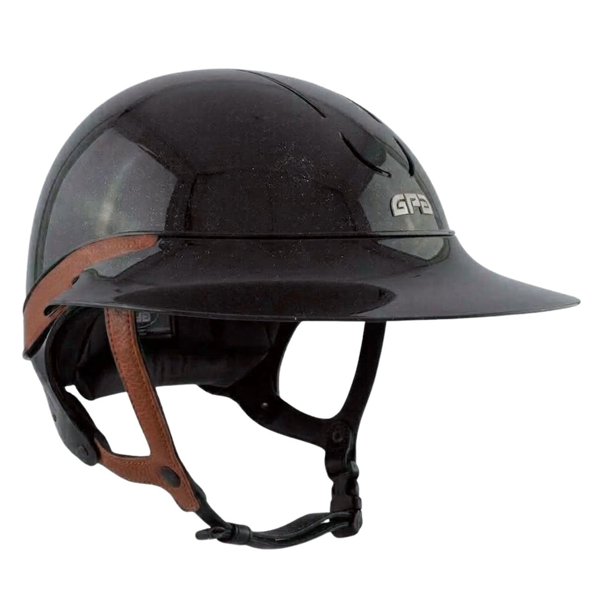 GPA Cap Global First Lady Hybrid Nero Brillante Con Inserto e Cinturino In Pelle Marrone GP251020002 BLACK/CHESTNUT 