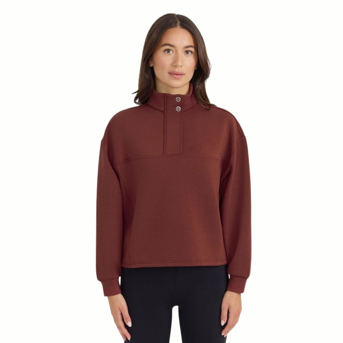 HARCOUR Felpa Donna Half Zip Cassandre Bordeaux 3000450064758 VINE 