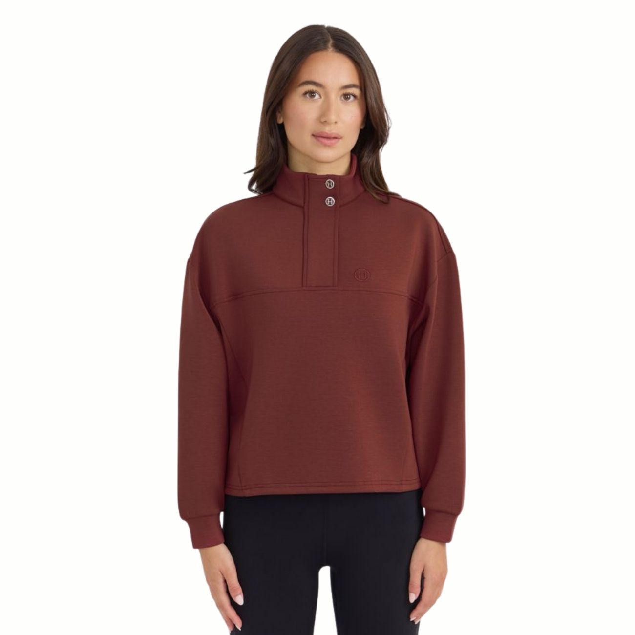 HARCOUR Felpa Donna Half Zip Cassandre Bordeaux 3000450064758 VINE 