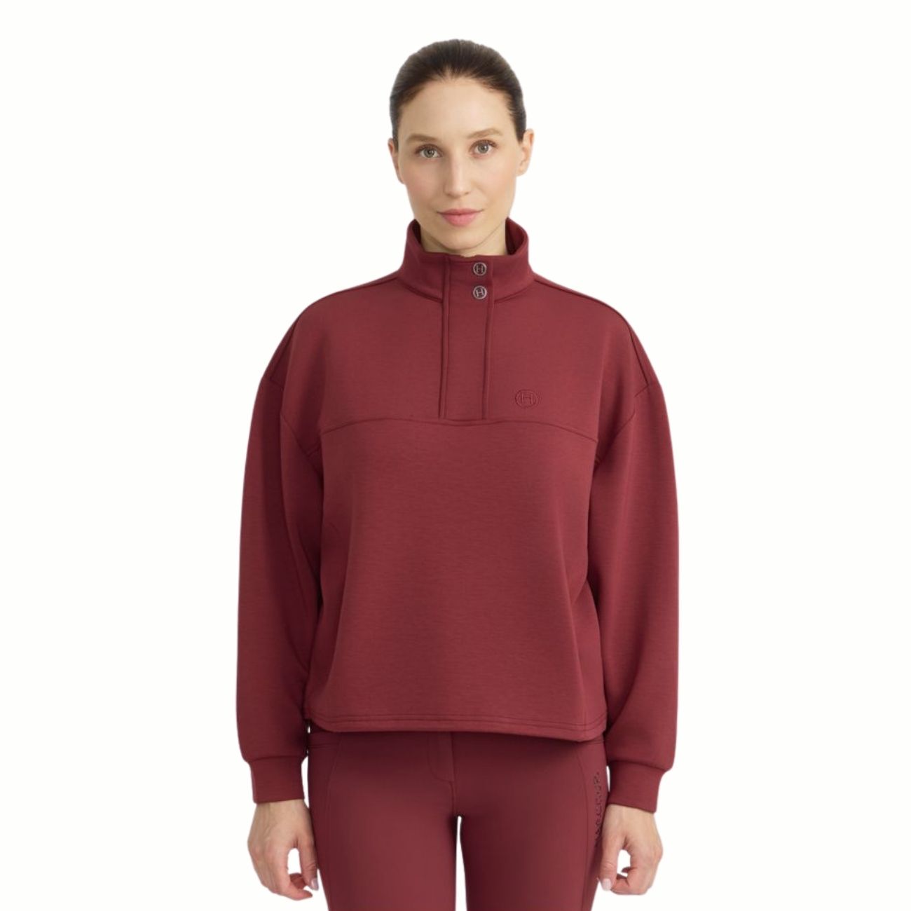 HARCOUR Felpa Donna Half Zip Cassandre Bordeaux 3000450064758 VINE 