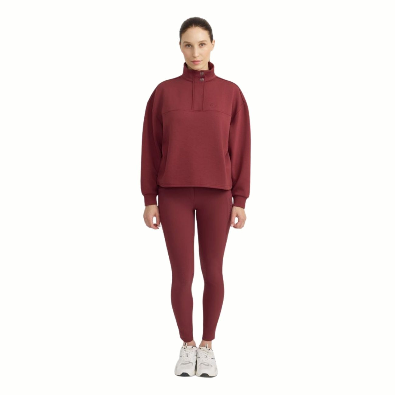 HARCOUR Felpa Donna Half Zip Cassandre Bordeaux 3000450064758 VINE 
