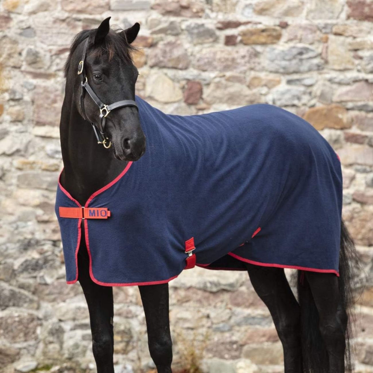 HORSEWARE Coperta Da Passeggio In Pile Con Cinghie Mio Fleece 31HO-ACSF24 NAVY RED 