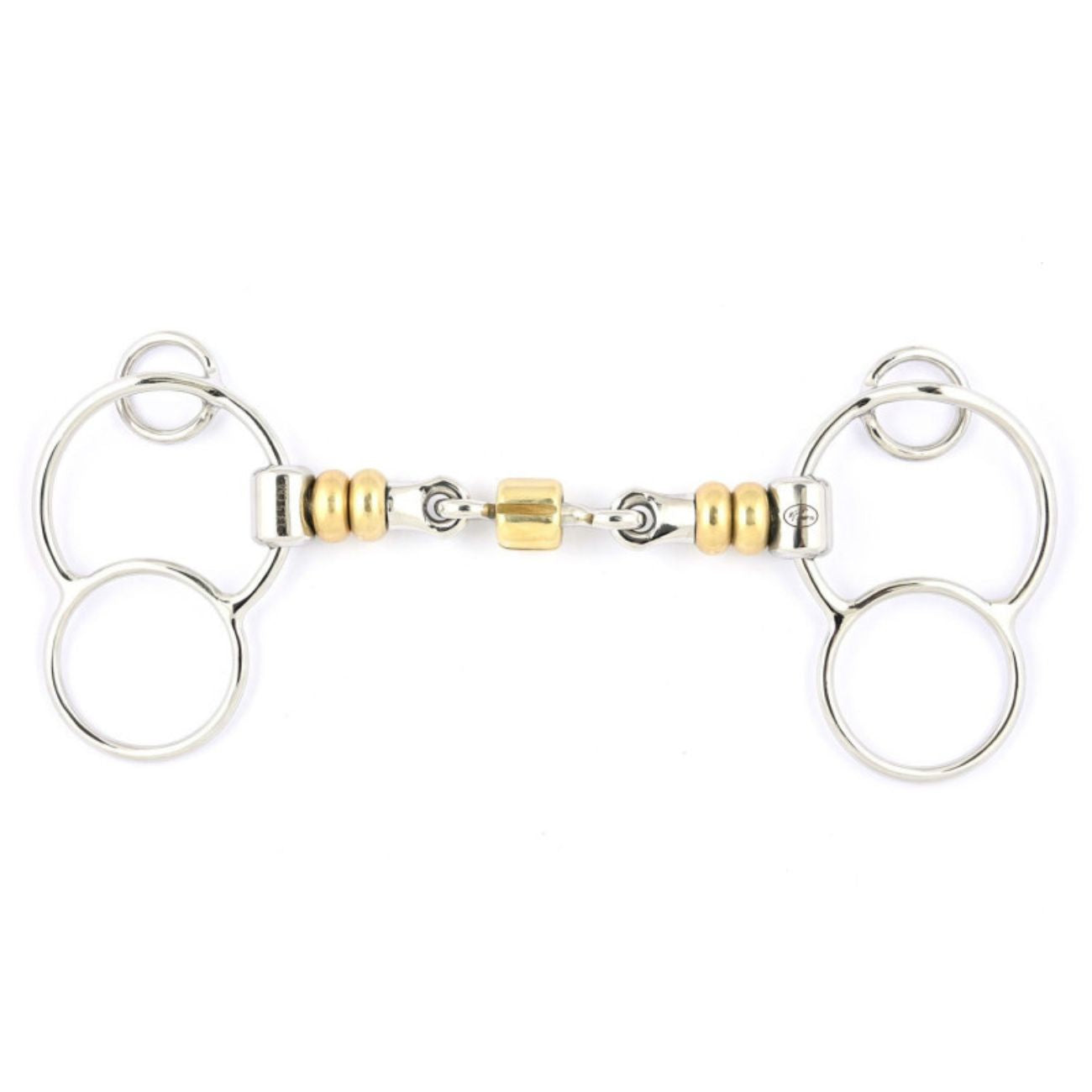 JUMP'IN JUMP'IN FILETTO TEDESCO SPEZZATO IN 3 CON RULLI OTTONE JUMP'IN OTTONE imboccature speciali 0077PE 09JU0077PE OTTONE 