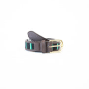 KENTUCKY CINTURA IN CUOIO CON INSERTI FIBBIERIA OTTONE 42556 01BLACK 