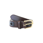 KENTUCKY CINTURA IN CUOIO CON INSERTI FIBBIERIA OTTONE 42556 42SILVER 