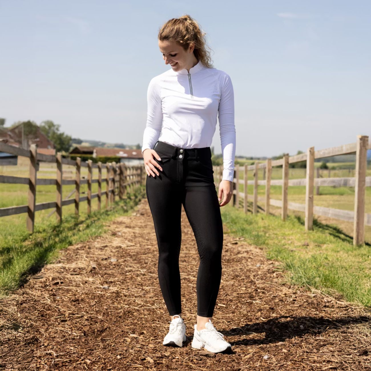 KENTUCKY KENTUCKY Miami Women Breeches Knee Grip KENTUCKY Nero pantaloni da equitazione 32002 01BLACK 