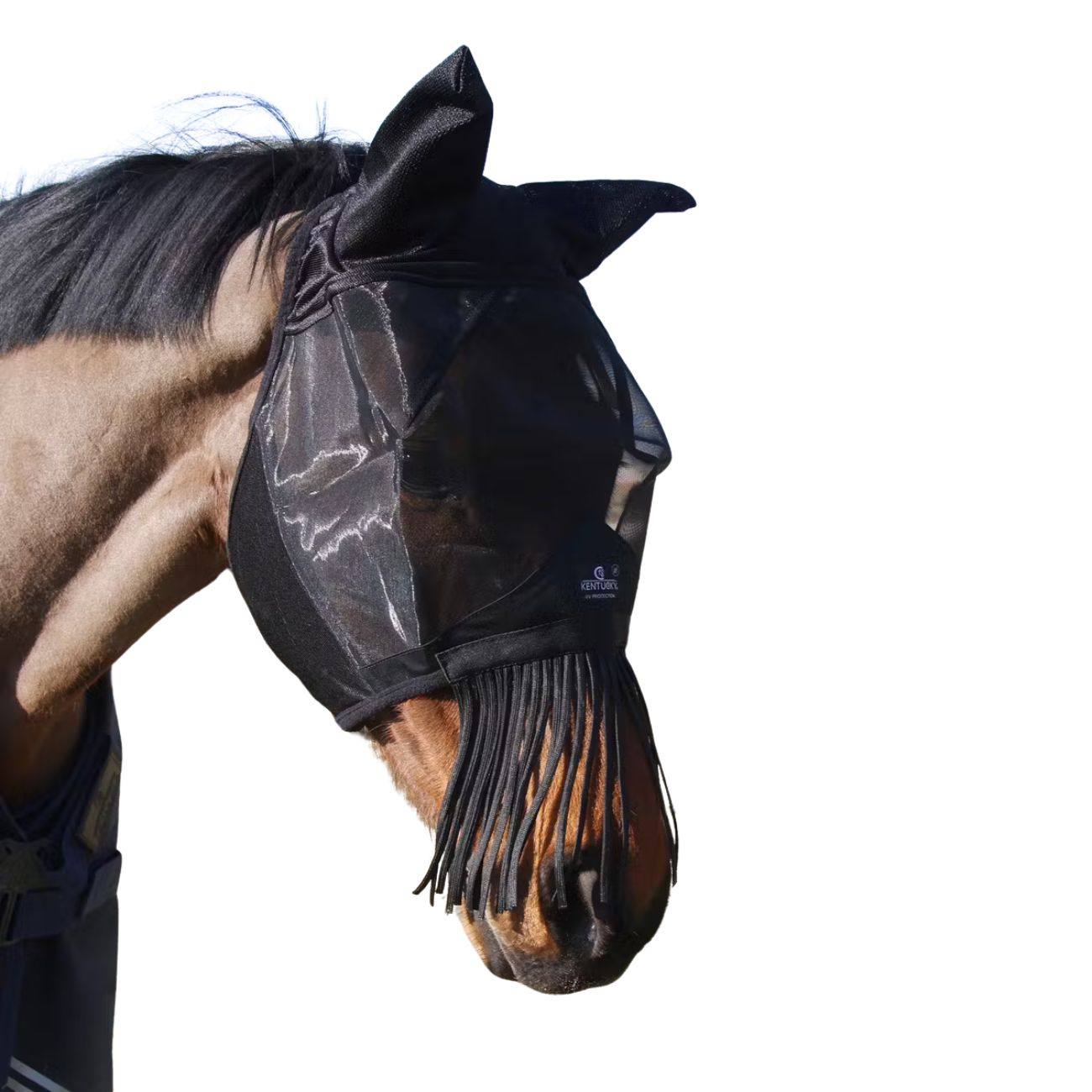 KENTUCKY KENTUCKY FLY MASK CLASSIC WITH EARS & NOSE TASSELS KENTUCKY Nero cuffie antirumore - antimosche 42671 01BLACK 