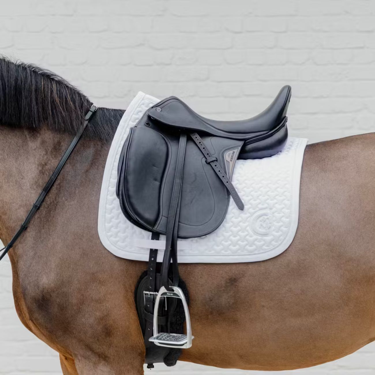 KENTUCKY KENTUCKY SADDLE PAD PLAITED 3D LOGO DRESSAGE KENTUCKY Bianco sottosella tecnico 42719-DR 02WHITE 