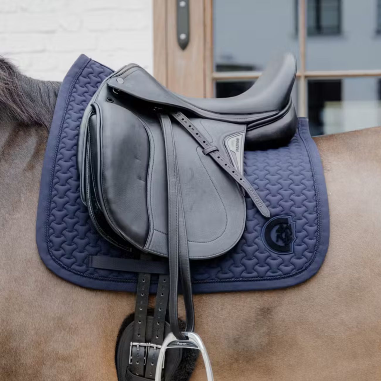 KENTUCKY KENTUCKY SADDLE PAD PLAITED 3D LOGO DRESSAGE KENTUCKY Blu sottosella tecnico 42719-DR 03NAVY 