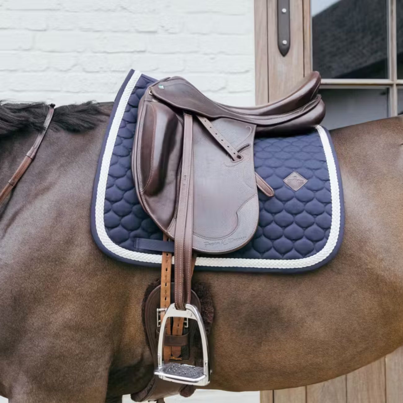 KENTUCKY KENTUCKY SADDLE PAD WITH PLAITED CORD DRESSAGE KENTUCKY Blu sottosella tecnico 42722-DR 03NAVY 