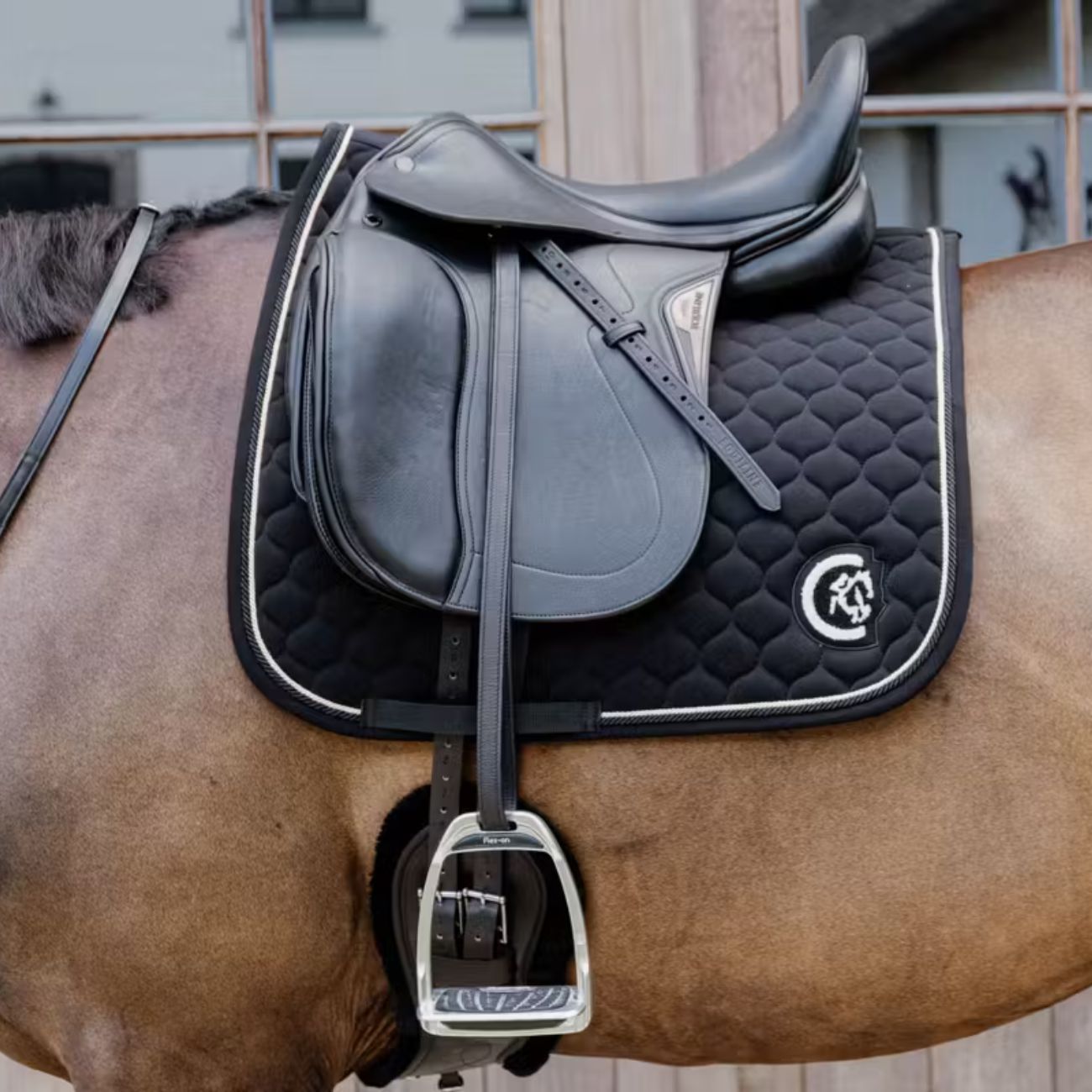 KENTUCKY KENTUCKY SADDLE PAD ONIN QUILT 3D LOGO DRESSAGE KENTUCKY Nero sottosella tecnico 42728-DR 01BLACK 