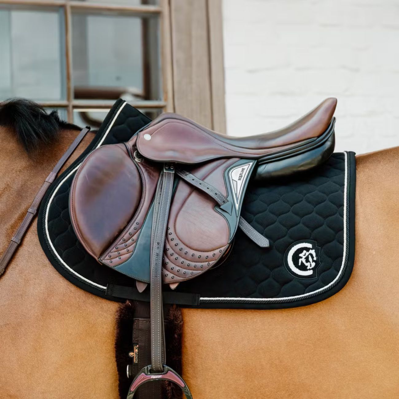KENTUCKY KENTUCKY SADDLE PAD ONION QUILT 3D LOGO JUMPING KENTUCKY Nero sottosella tecnico 42728-SJ 01BLACK 