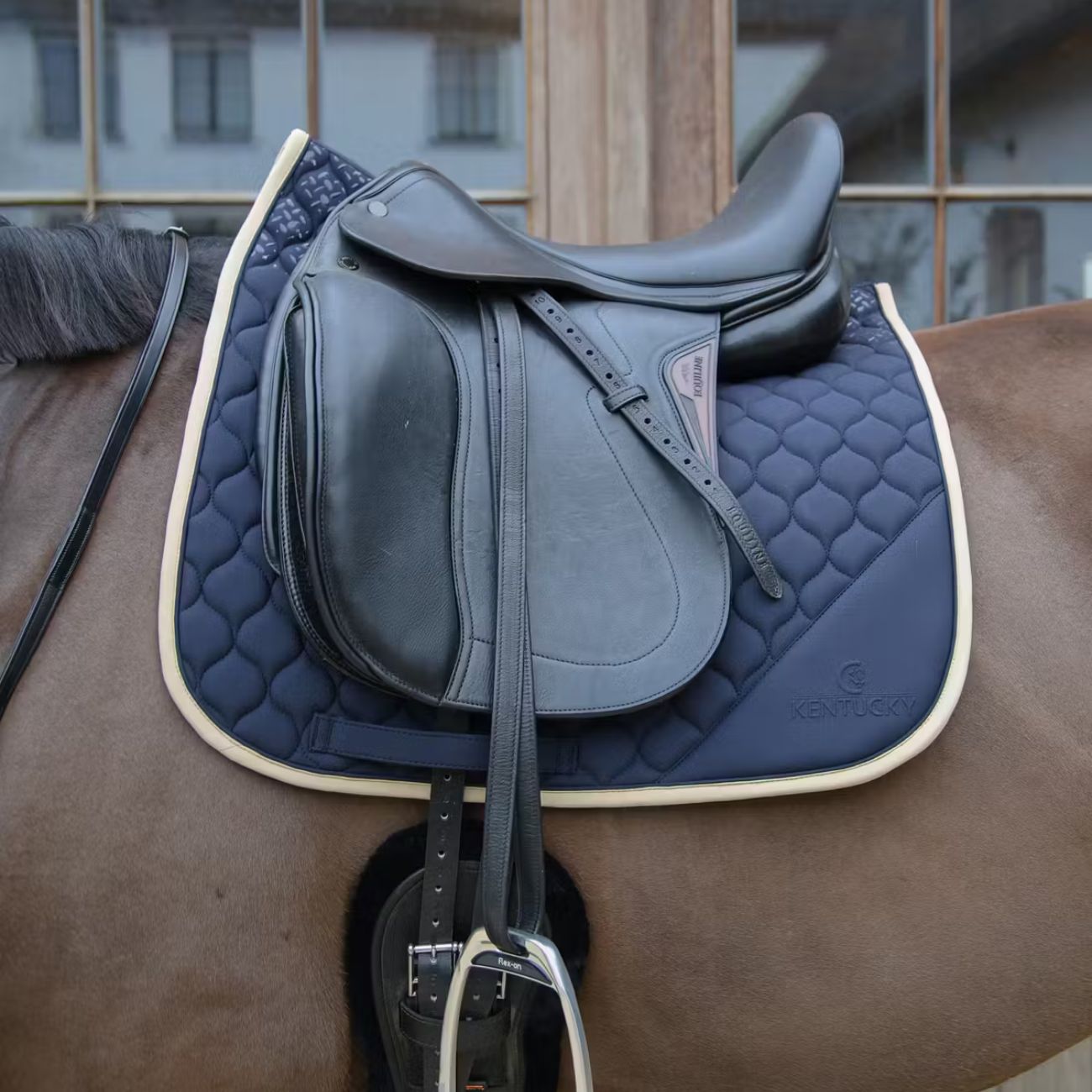 KENTUCKY KENTUCKY SADDLE PAD SOFTSHELL ONION QUILT DRESSAGE KENTUCKY Blu sottosella tecnico 42737-DR 03-32NAVY/BEIGE 