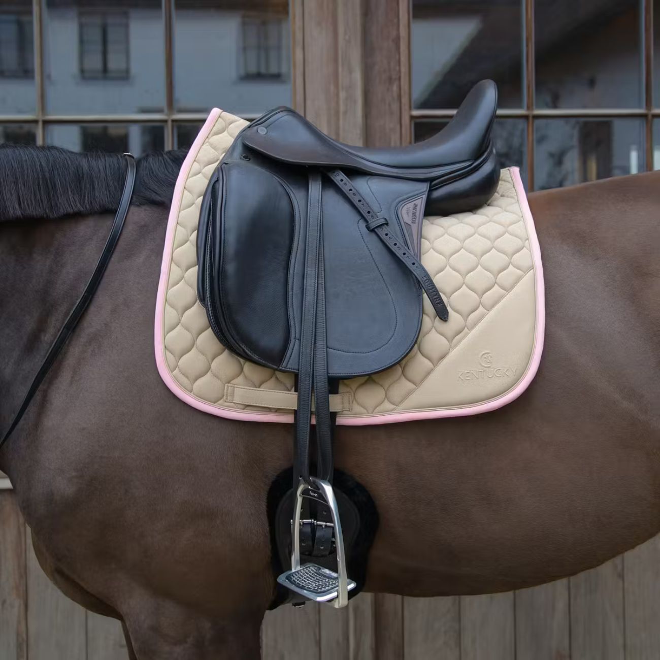 KENTUCKY KENTUCKY SADDLE PAD SOFTSHELL ONION QUILT DRESSAGE KENTUCKY Beige/oldrose sottosella tecnico 42737-DR 32-10BEIGE/OLDROSE 