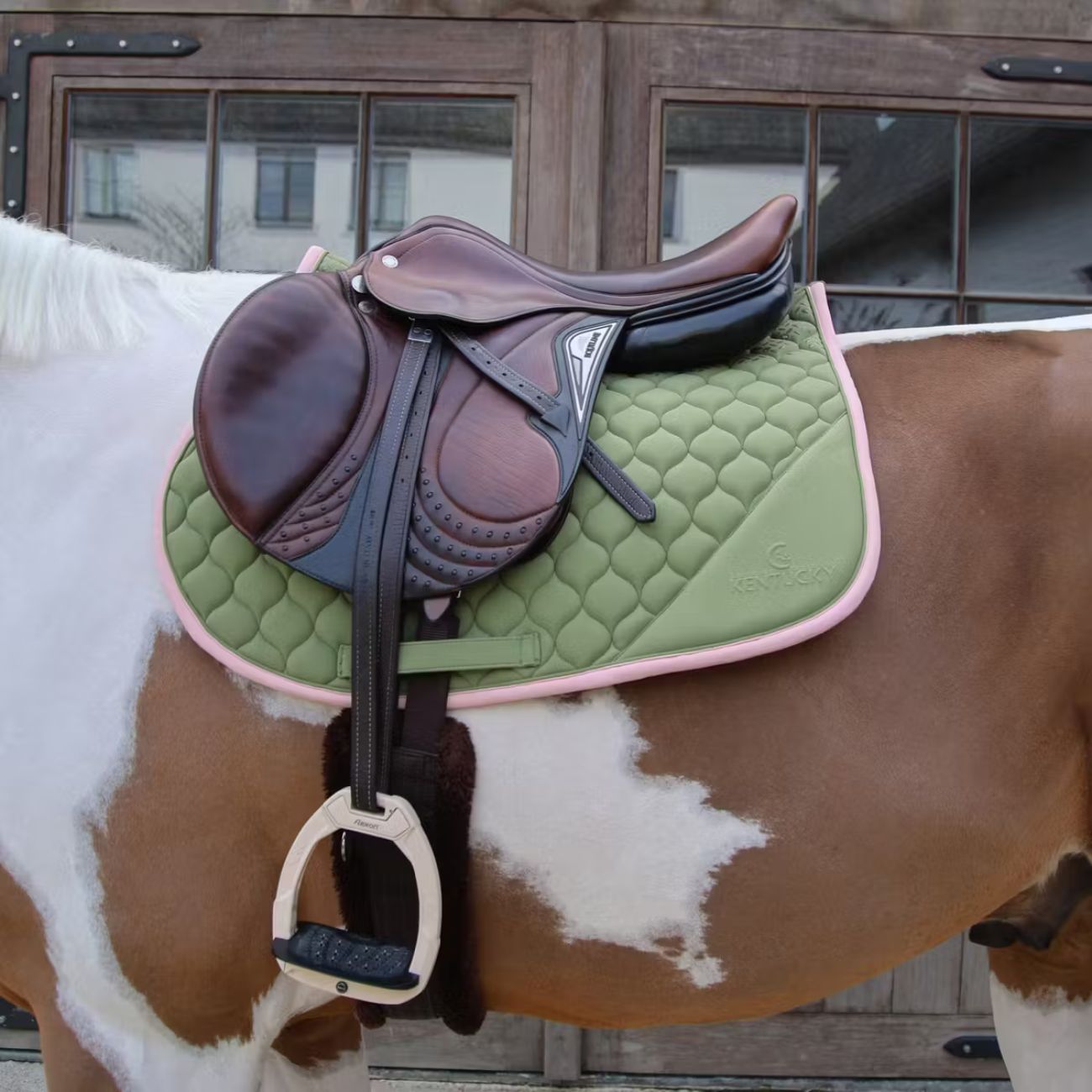 KENTUCKY KENTUCKY SADDLE PAD SOFTSHELL ONION QUILT JUMPING KENTUCKY Kaki/oldrose sottosella tecnico 42737-SJ 76-10KAKI/OLDROSE 