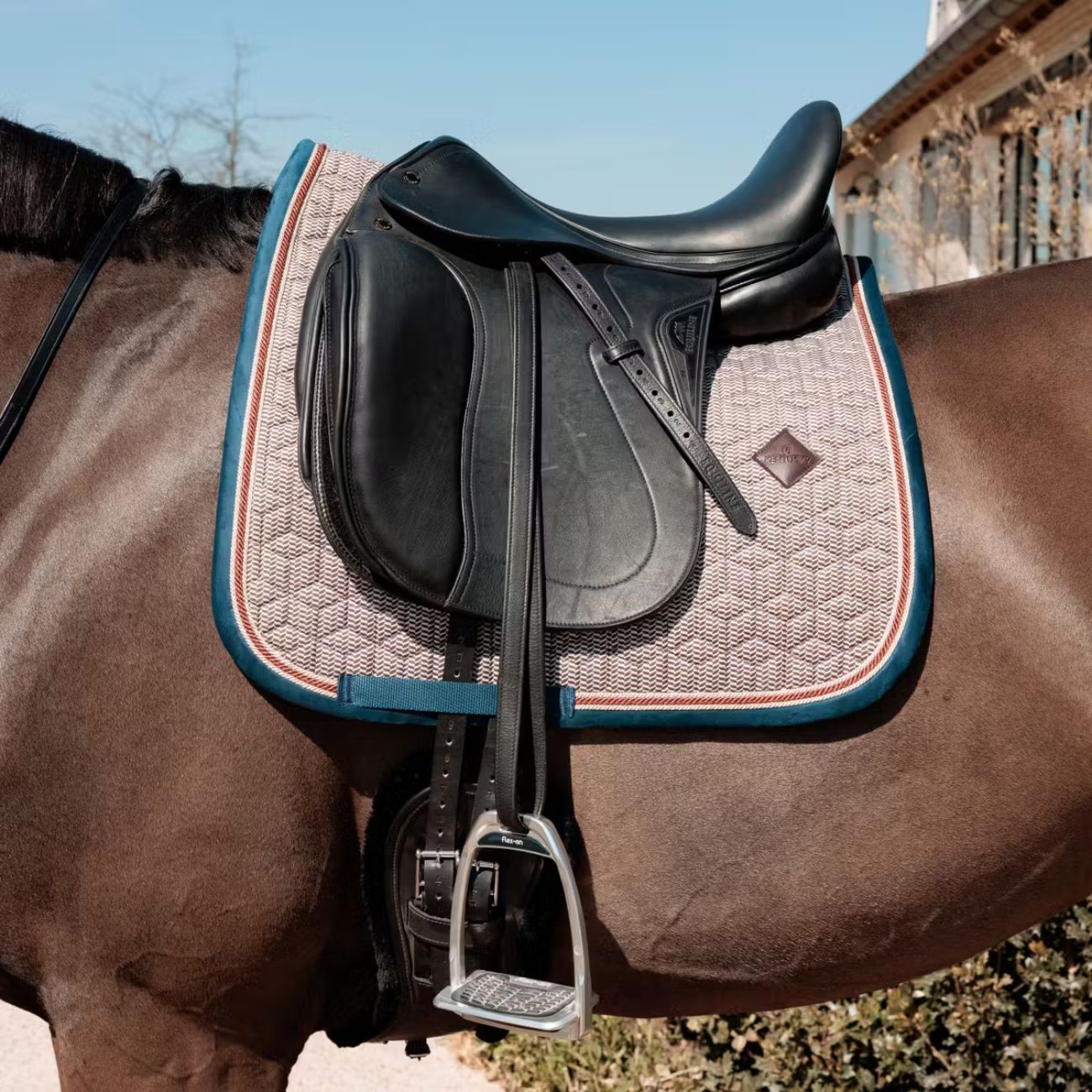 KENTUCKY KENTUCKY SADDLE PAD PIED-DE-POULE DRESSAGE KENTUCKY Bordeaux/navy sottosella tecnico 42741-DR 17-03BORDEAUX/NAVY 