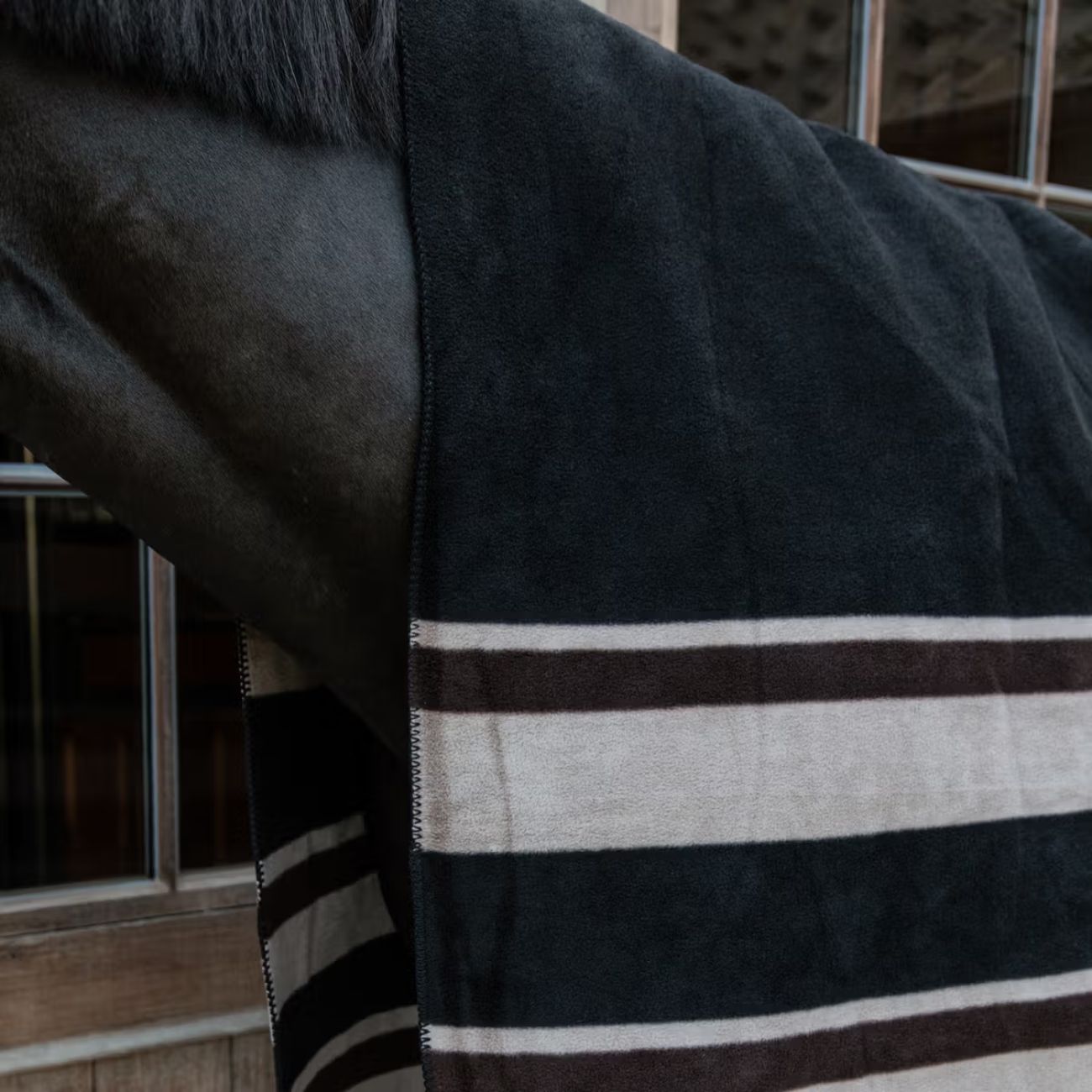 KENTUCKY Coperta In Pile 210x200cm Heavy Fleece Square Stripes Kentucky Marrone/Beige 52172 05BROWN/BEIGE 