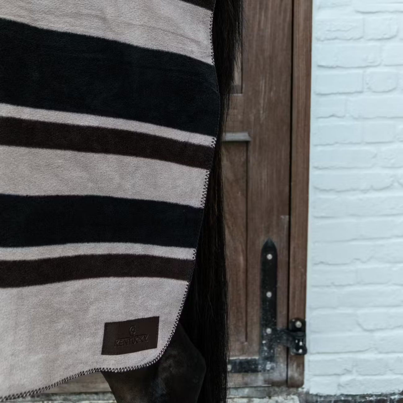 KENTUCKY Coperta In Pile 210x200cm Heavy Fleece Square Stripes Kentucky Marrone/Beige 52172 05BROWN/BEIGE 