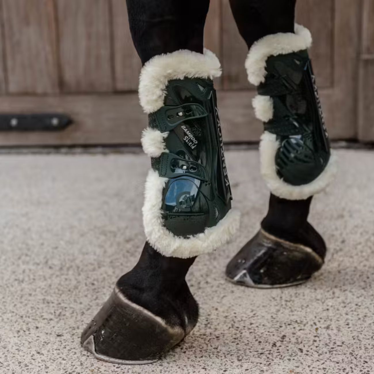 KENTUCKY Stinchiere Vegan Sheepskin Tendon Boots Bamboo Elastic Kentucky Verde 88102 73DARKGREEN 