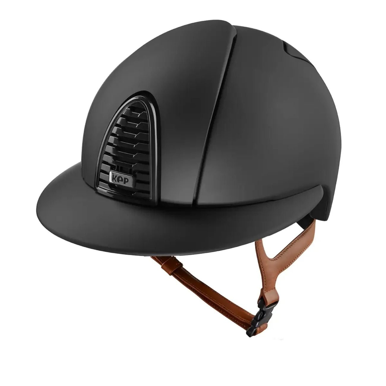 Kep Italia Riding Helmet Cromo 2.0 Matt Black with Peak Polo Shirt and Cinturino Beige