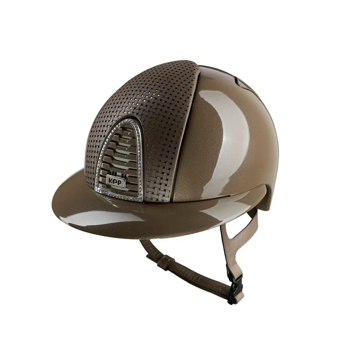KEP ITALIA Cap Kep Italia Cromo 2.0 Con Cornice Con Swarovski Visiera Polo Ed Inserto Anteriore Verona Tortora CRL2.DTUP.VER.TUP.PO DIAMOND TAUPE 