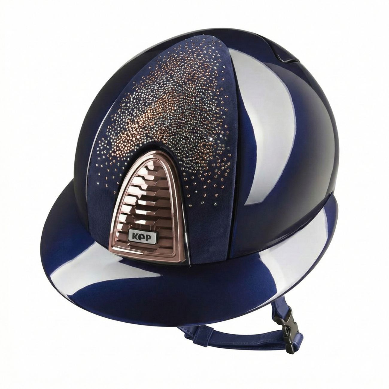 KEP ITALIA Cap Kep Italia Cromo 2.0 Polish Metal Con Inserto Nebula Oro Rosa E Visiera Polo Blu