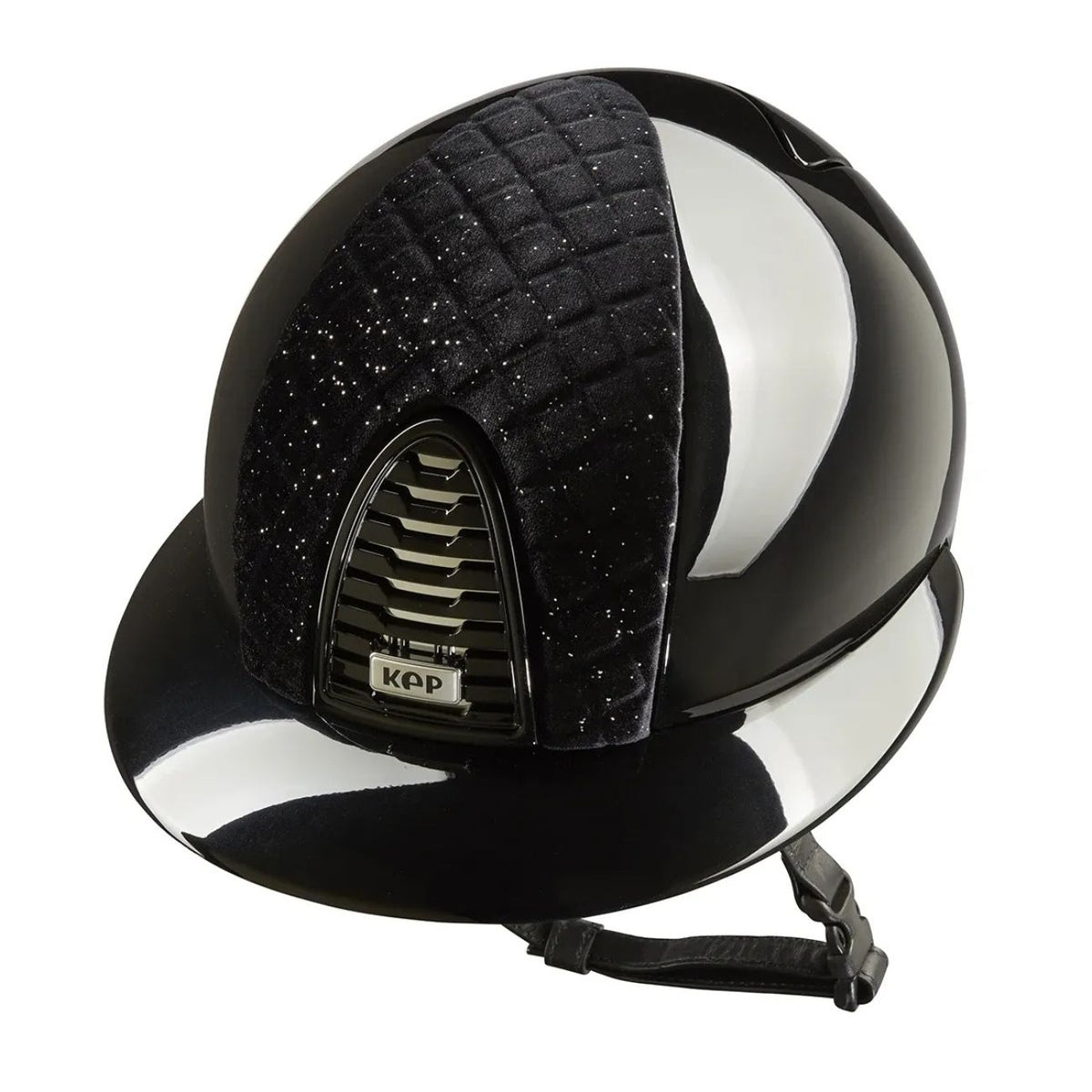 KEP ITALIA Cap Kep Italia Cromo 2.0 Polish Con Inserto Milano Velvet Shining E Visiera Polo Nero CRPL2.MIL.VEL NERO 