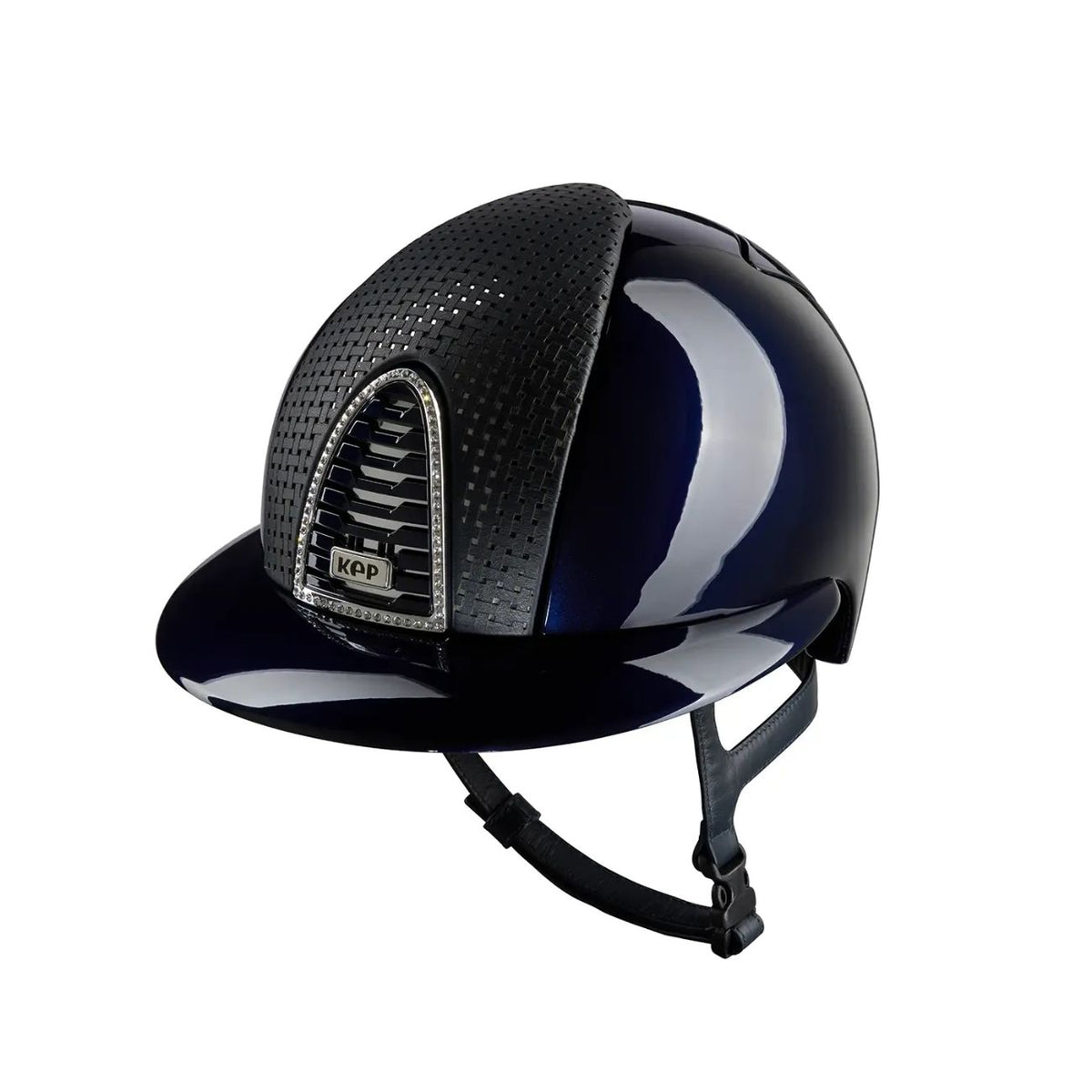 KEP ITALIA Cap Kep Italia Cromo 2.0 Polish Metal Con Cornice Cromata Con Swarovski VIsiera Polo E inserto Anteriore Verona Blu CRPL2.VER.BLU.PO BLU 