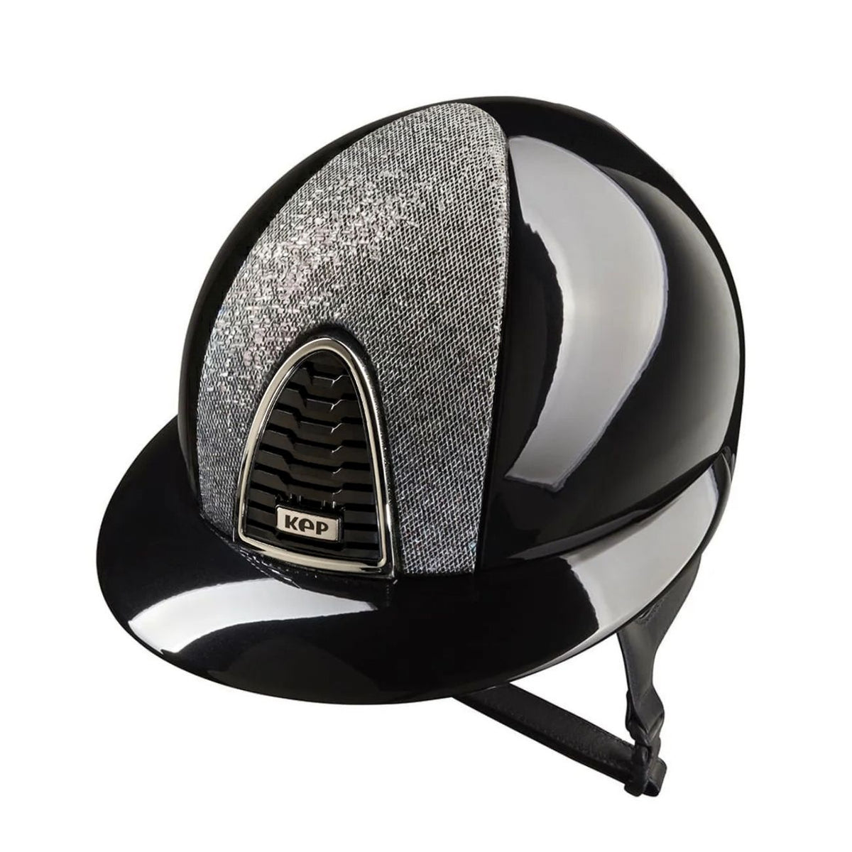 KEP ITALIA Cap Kep Italia Cromo 2.0 Shine Calotta M Con Inserto Anteriore Luminor Argento E Visiera Polo Shine Nero CRS2.0172 NERO 